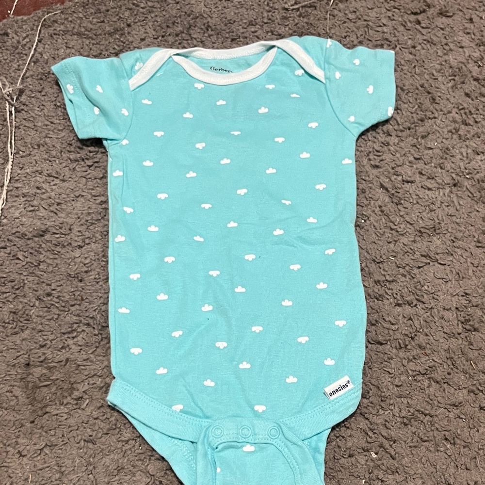 Carter's Aqua Cloud Print Bodysuit